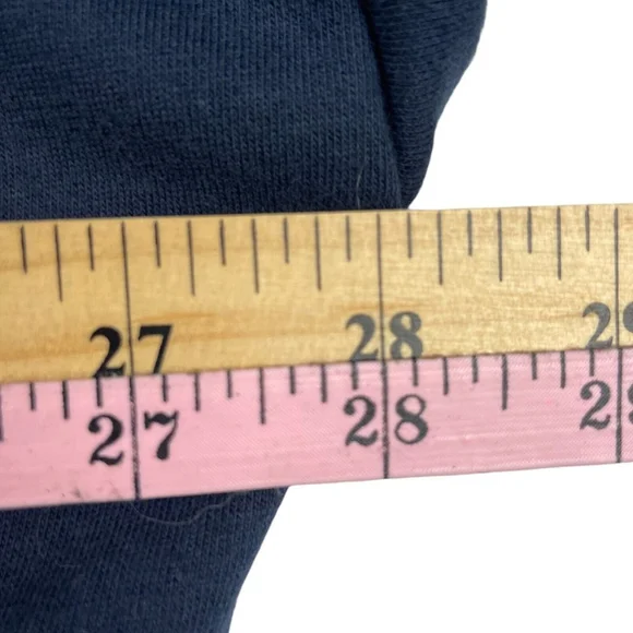 BP. Sweatshirt Womens 1X Navy Solid Cotton Long Sleeve Crop Peter Pan Collared - Picture 2 of 5